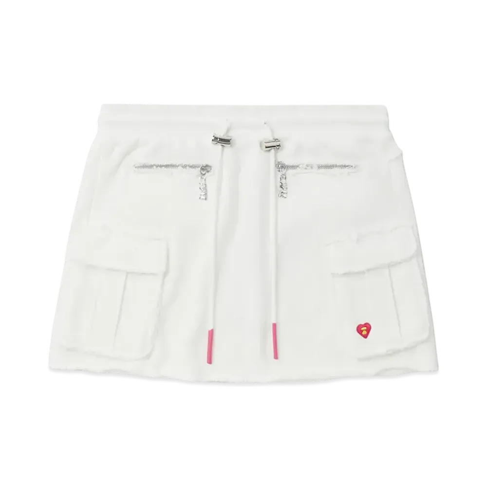 A BATHING APE Ribbed Waistband Cargo Miniskirt "White"