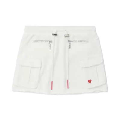 A BATHING APE Ribbed Waistband Cargo Miniskirt "White"