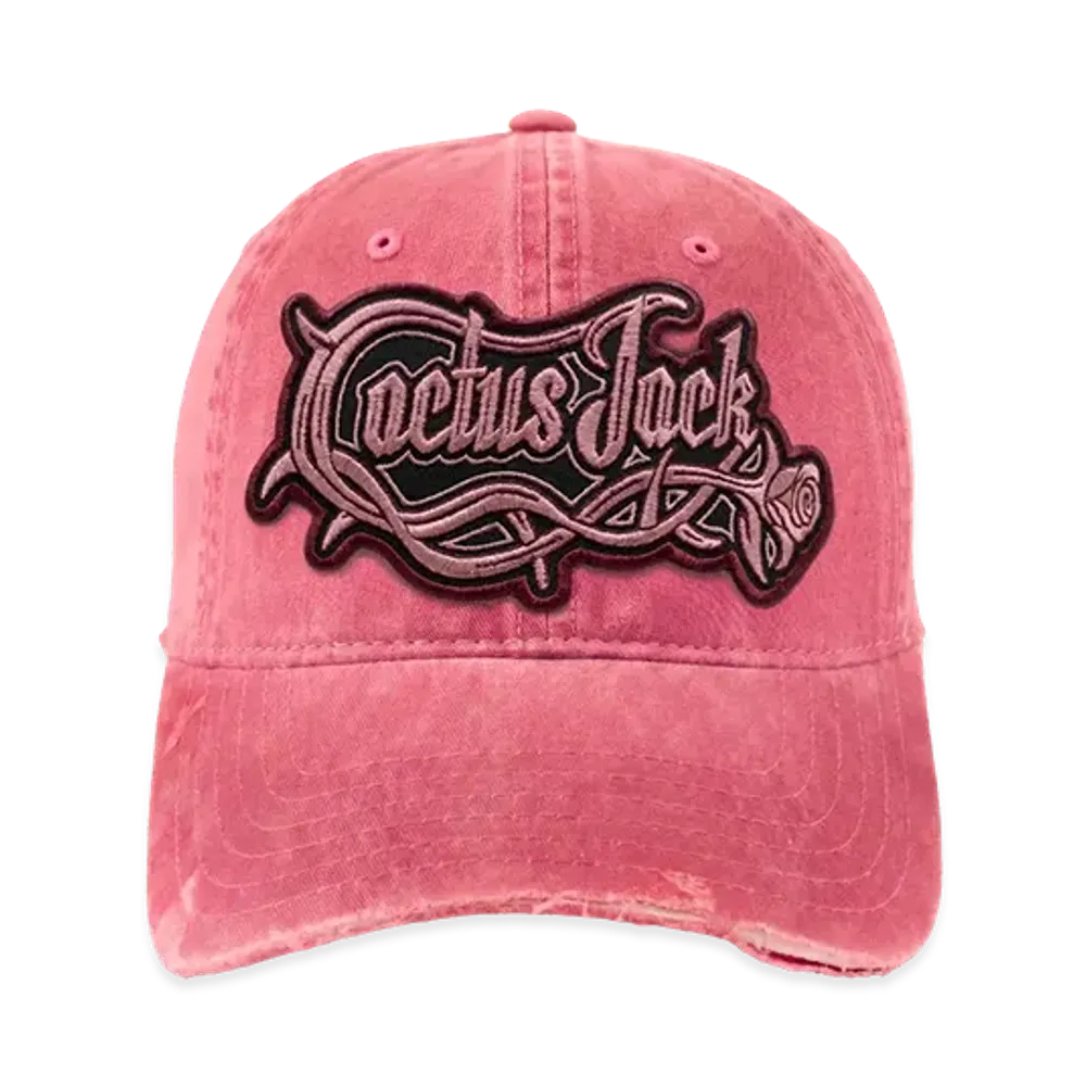 Travis Scott Cactus Jack Distressed Pink Patch Logo Hat "Pink"