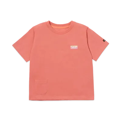 NANGA Eco Hybrid Mini Box Logo Kids Tee "Pink"