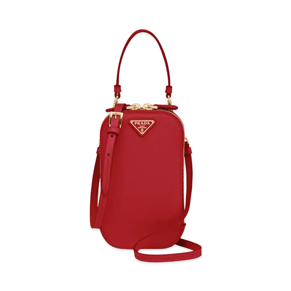 PRADA Saffiano Leather Mini Bag "Red"