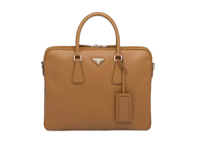 PRADA Saffiano Leather Tote Bag "Brown"