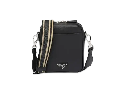 PRADA Saffiano Leather Shoulder Bag "Black"