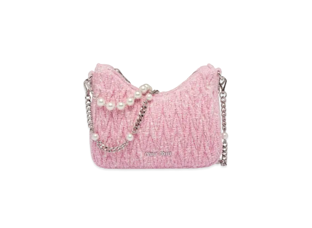 MIU MIU Matelasse Fabric Shoulder Bag "Pink"