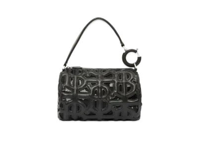 Burberry Small Quilting Monogram Lambskin Rhombi Bag "Black"