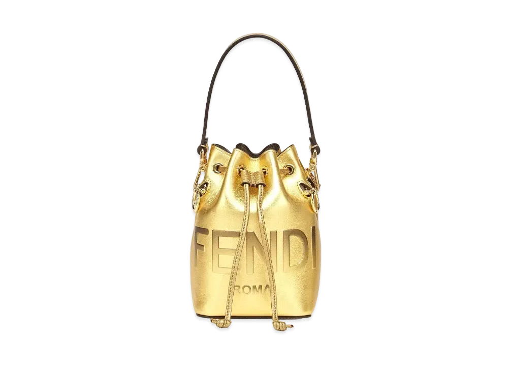 FENDI Montrazole Laminate Leather Mini Bag "Gold"