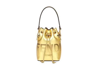 FENDI Montrazole Laminate Leather Mini Bag "Gold"