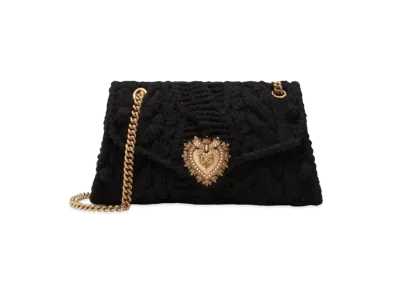 Dolce&Gabbana Devotion Shoulder Bag Large Knit "Black"
