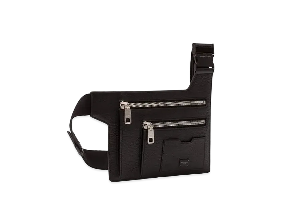 Dolce&Gabbana Palermo Flat West Pouch Han Merder Calfskin Logo Plate "Black"