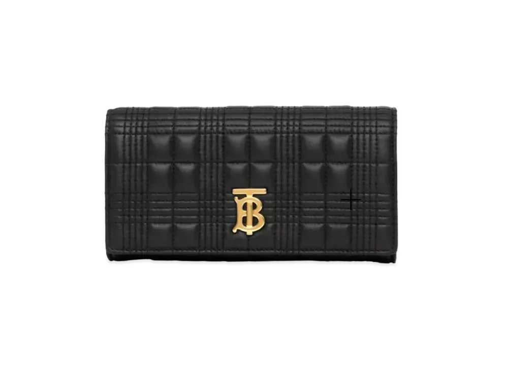 BURBERRY Quilted Lambskin Lola Continental Wallet "Black"