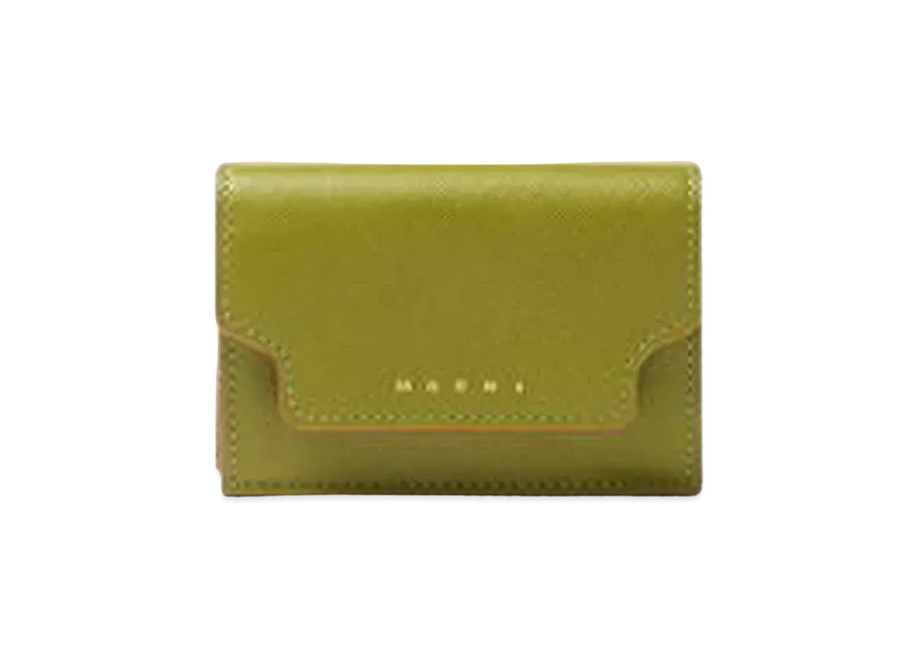 Marni Saffiano Leather Tri Fold Wallet "White"