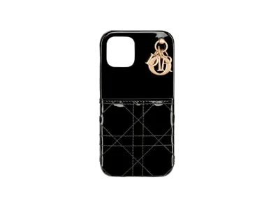 Dior Lady Dior Iphone 12 Pro Case Canage Patent Calfskin "Black"