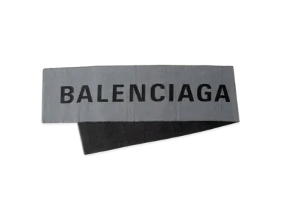 BALENCIAGA Logo Wool Scarf "Gray"