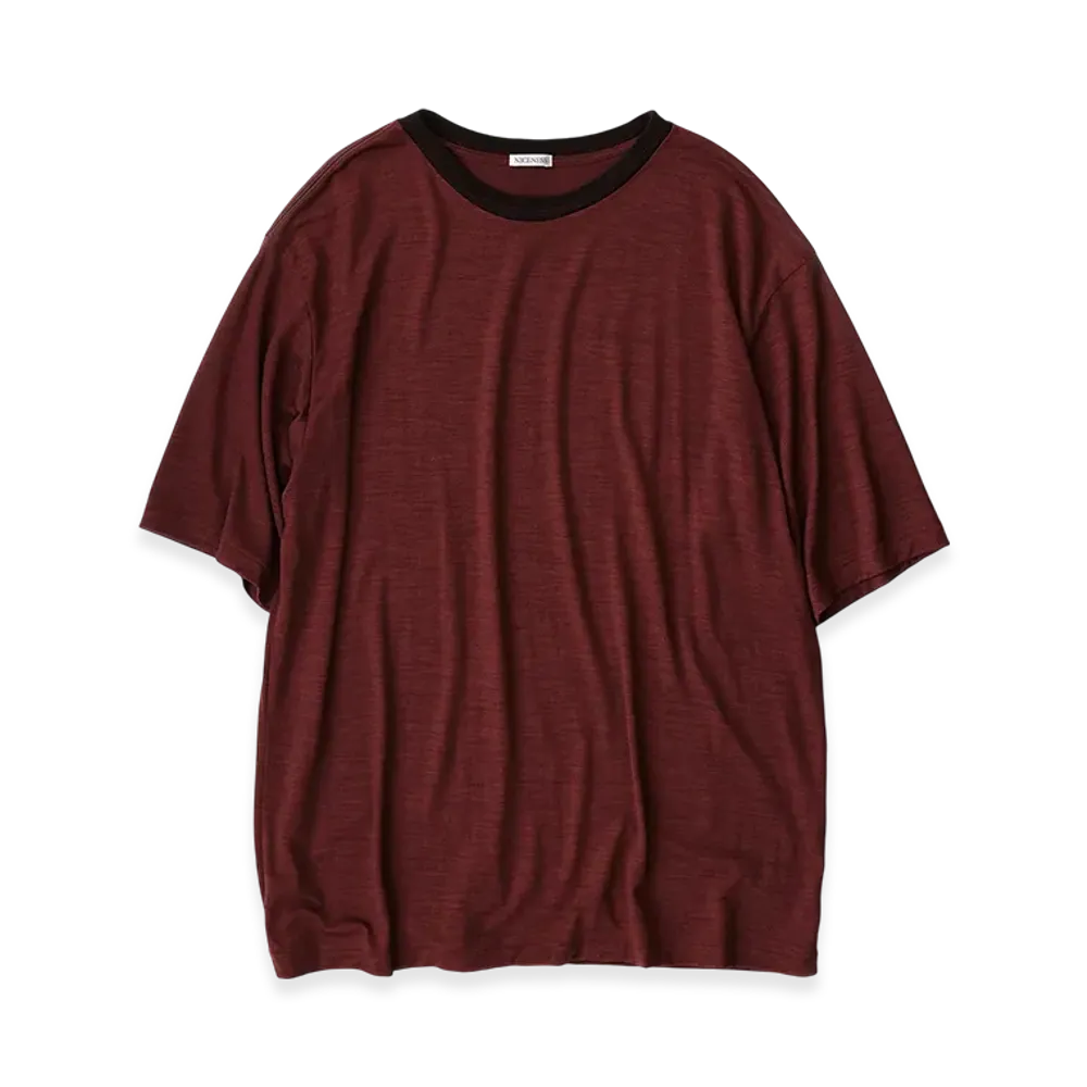 NICENESS Cohen Merino Wool T - Shirt With Short Sleeves "Brown"