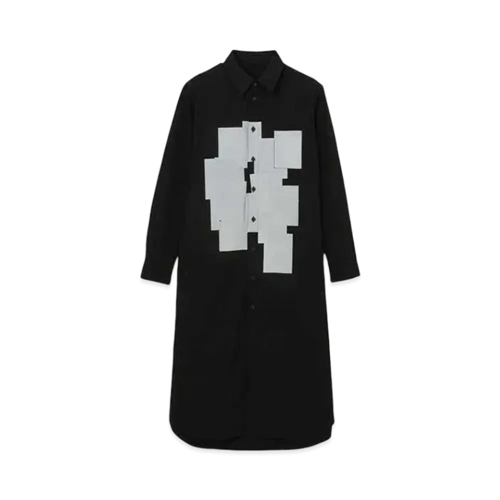 Ground Y x CHAINSAW MAN "Don't Ever Open This Door" Cotton Broad Long Blouse "Black"