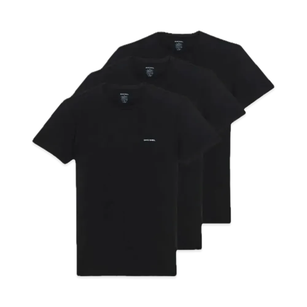 Diesel Three Pack Crew V Neck T Shirt "Black"