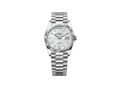 ROLEX Day-Date 36mm Platinum 128236 "White Mother-of-Pearl"