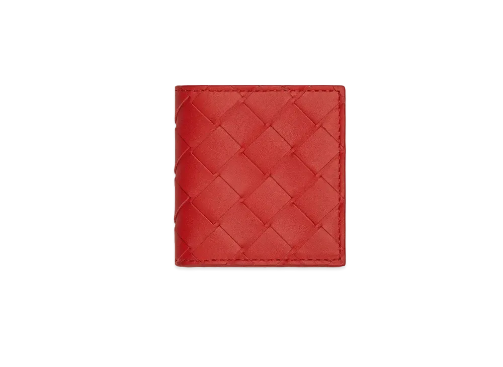 Bottega Veneta Folded Coin Purse "Tomato"