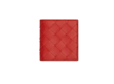 Bottega Veneta Folded Coin Purse "Tomato"