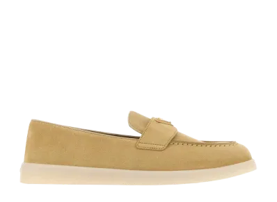 PRADA Women's Logo Loafers "Beige"