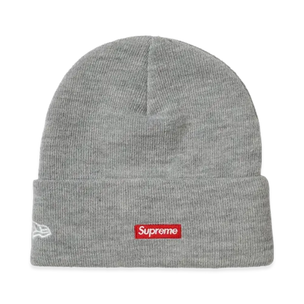 Supreme x New Era Classic Logo Shop Beanie (los angeles) "Heather Grey"
