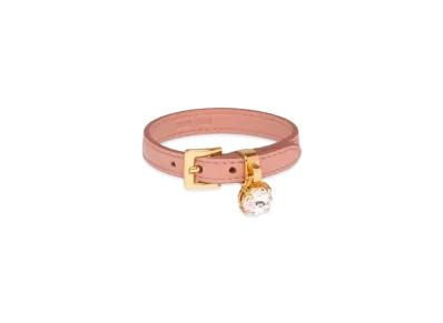MIU MIU Madras Leather Bracelet "Orchid Pink"