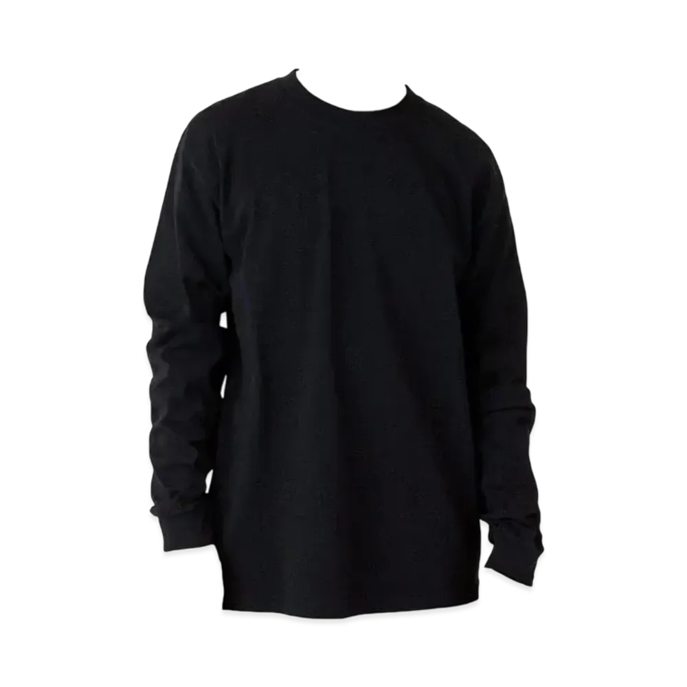 Los Angeles Apparel 6.5oz Long Sleeve Garment Dye Crew Neck T-Shirt "Black"