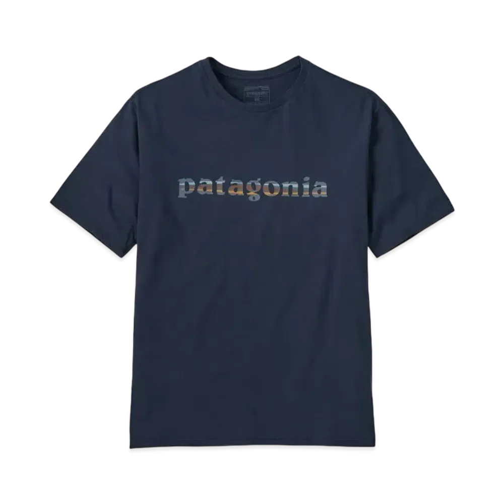 Patagonia Men's 73 Text Logo Organic Tee "Navy"