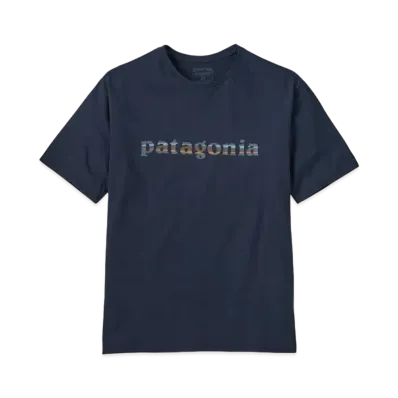 Patagonia Men's 73 Text Logo Organic Tee "Navy"