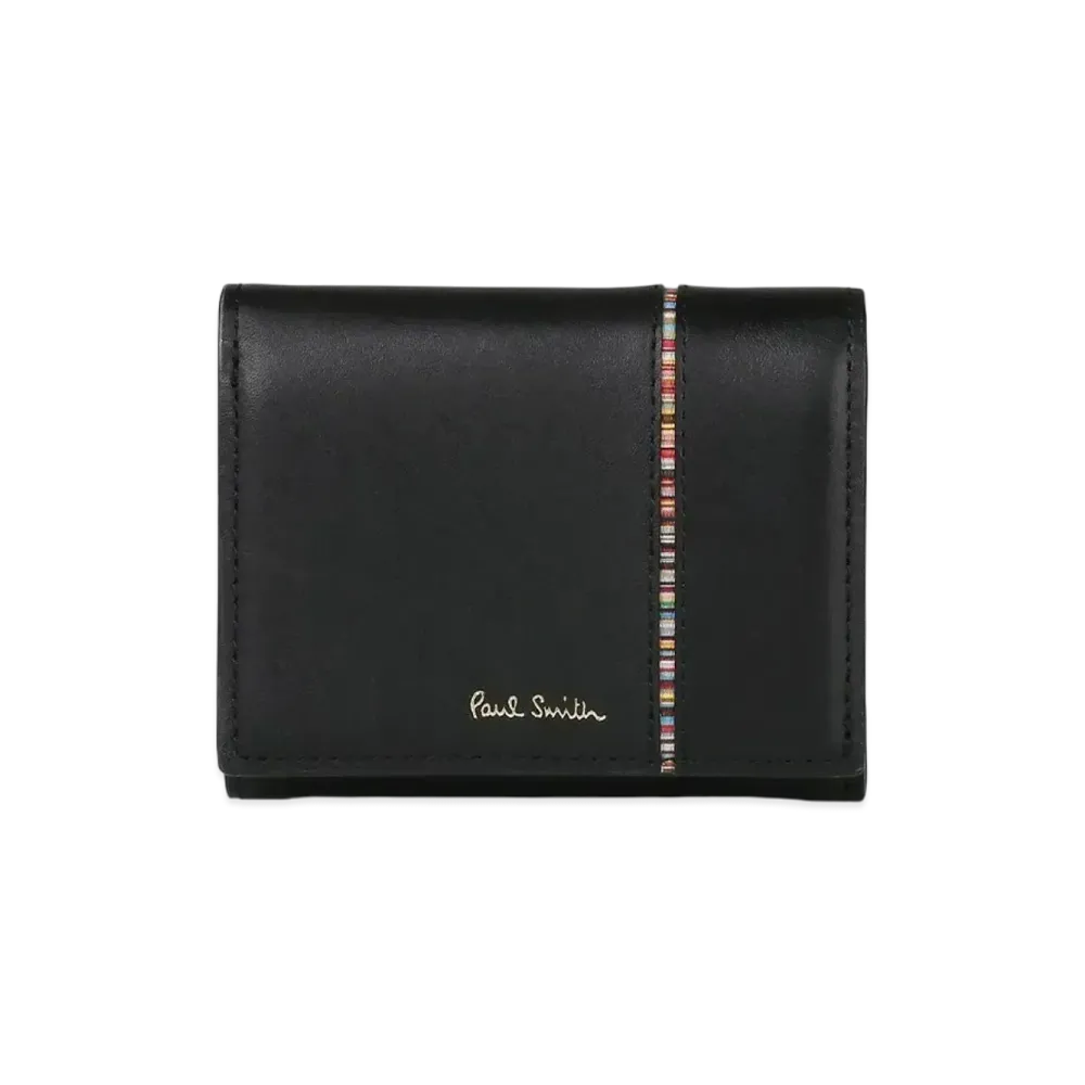 Paul Smith Signature Stripe Inverted Trifold Wallet "Black"