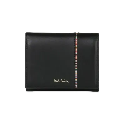 Paul Smith Signature Stripe Inverted Trifold Wallet "Black"