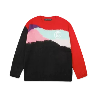 A GOOD BAD INFLUENCE MULTI COLOR MOHAIR KNIT SWEATER "BLACK"