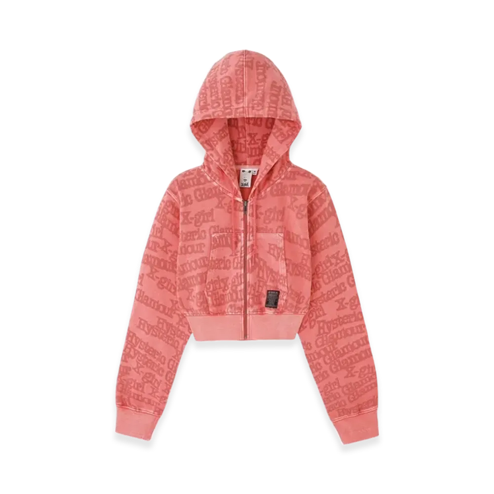 HYSTERIC GLAMOUR x X-Girl Compact Zip Up Sweat Hoodie "Pink"