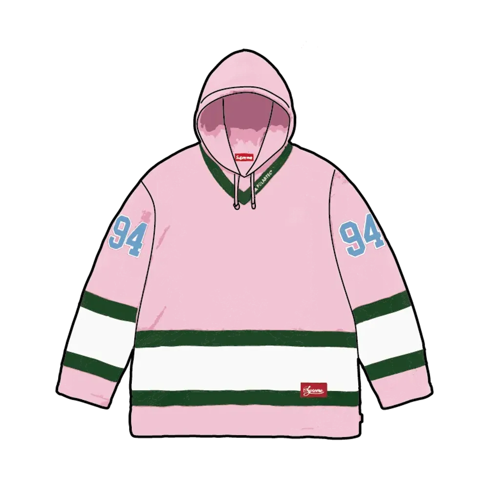 Supreme Polartec Hooded Hockey Jersey "Light Pink"