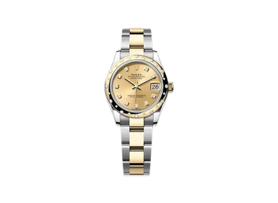 ROLEX Datejust 31mm Oystersteel & Yellow Gold Diamond 278343RBR "Champagne-colour"
