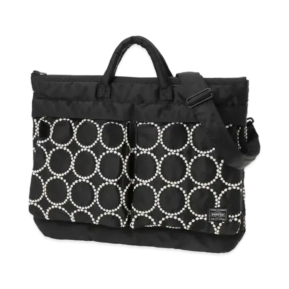 PORTER x mina perhonen Tambourine 2Way Short Helmet Bag "Black/Beige"