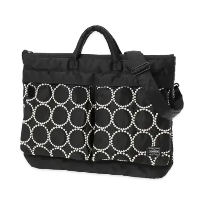 PORTER x mina perhonen Tambourine 2Way Short Helmet Bag "Black/Beige"