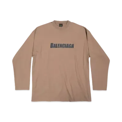 BALENCIAGA Caps Oversized Long Sleeve T-shirt "Brown"