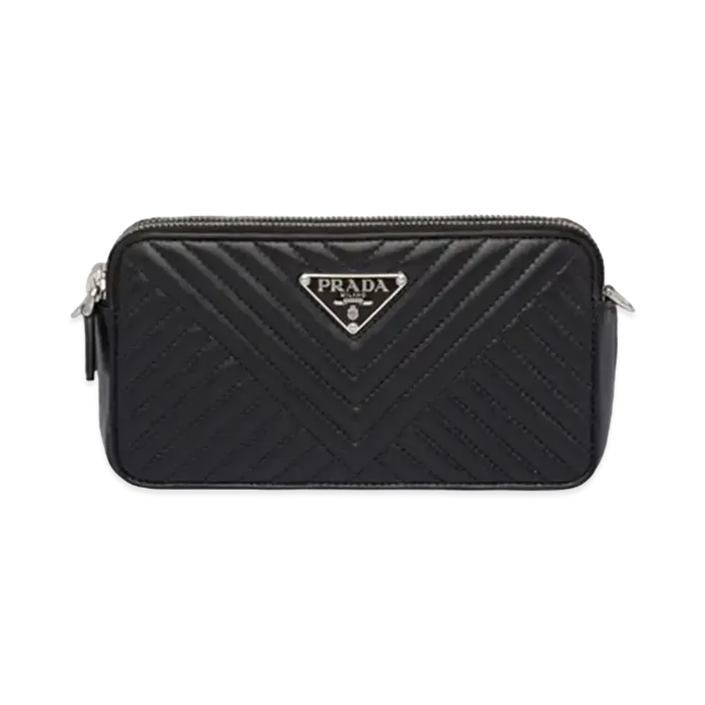 PRADA Nappa Leather Mini Shoulder Bag "Black"