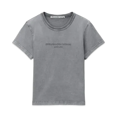 Alexander Wang Acid Wash Logo Emboss Shrunken T-shirt "Acid Fog"