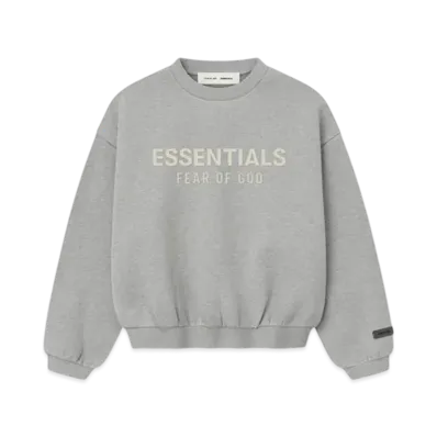 FEAR OF GOD ESSENTIALS Kids Fleece Crewneck "Concrete Heather"