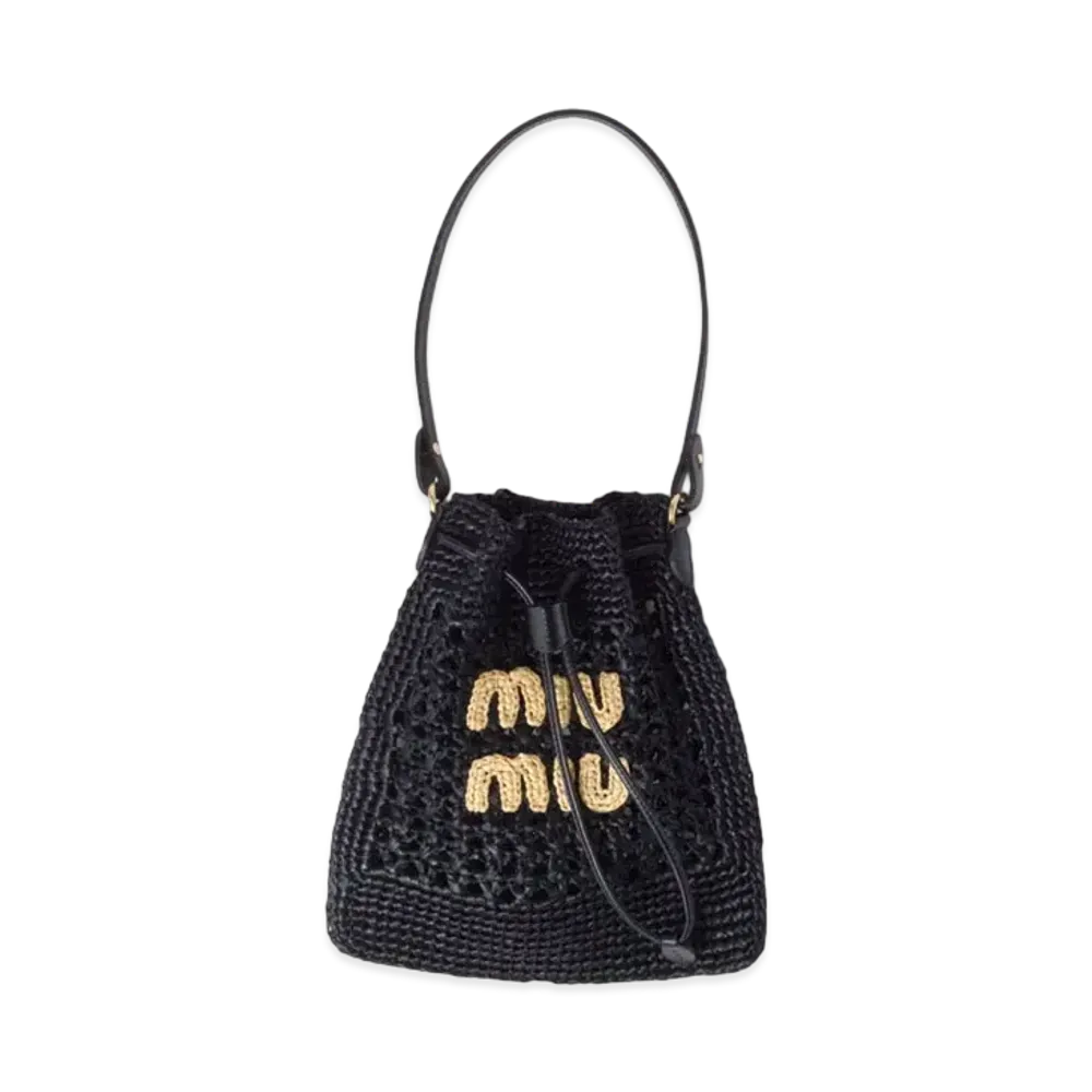MIUMIU Woven Fabric Mini-Bag "Black/Beige"