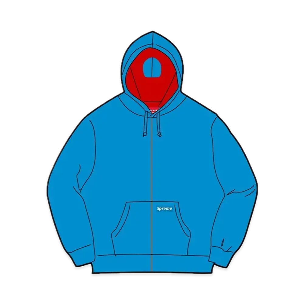 Supreme Double Hood Facemask Zip Up Hooded Sweatshirt "Bright Royal"