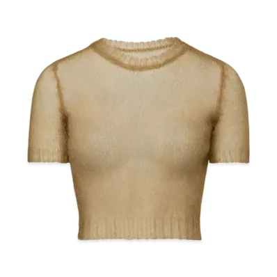 Maison Margiela Women's Translucent Knit Top "Light Brown"