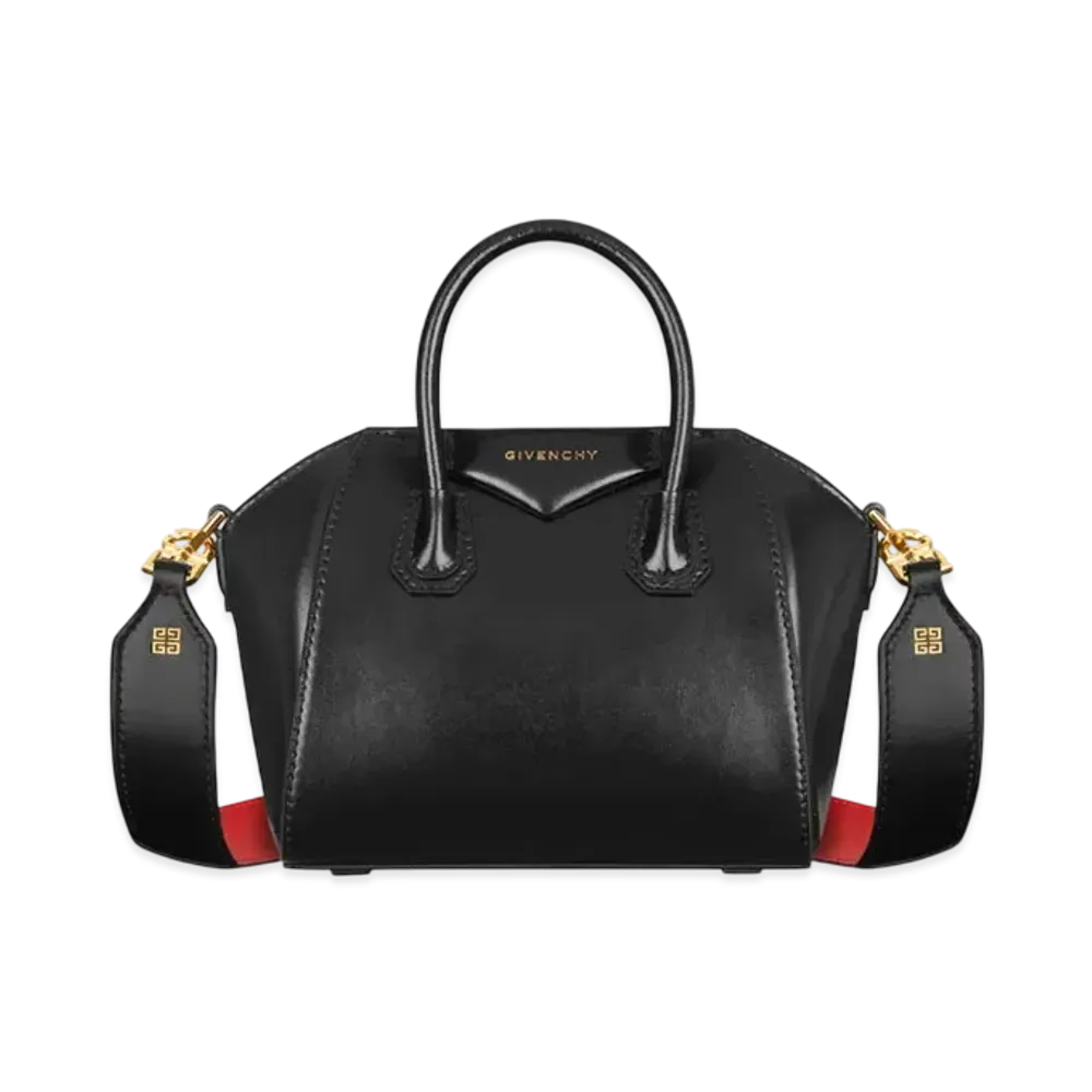 GIVENCHY Antigona Toy Bag In Box Leather "Black/Red"