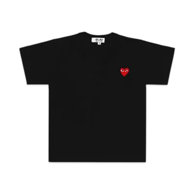 PLAY COMME des GARCONS Kids T-Shirt With Red Emblem "Black"
