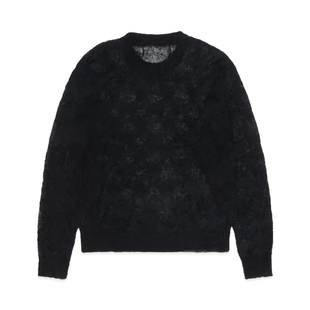 Stussy Loose Knit Cross Cable Sweater "Black"