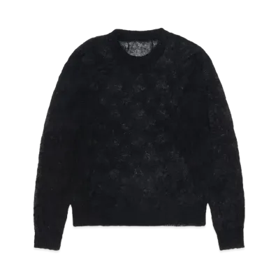 Stussy Loose Knit Cross Cable Sweater "Black"