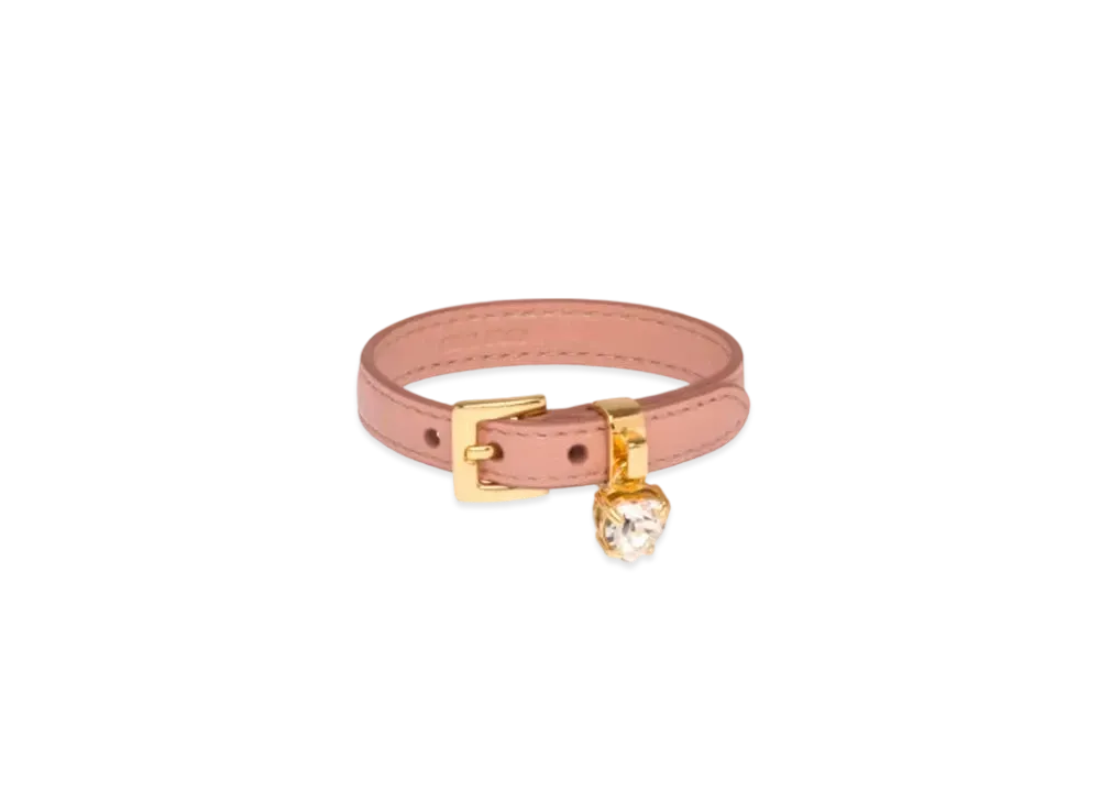 MIU MIU Crystal With Madras Leather Bracelet "Orchid Pink"