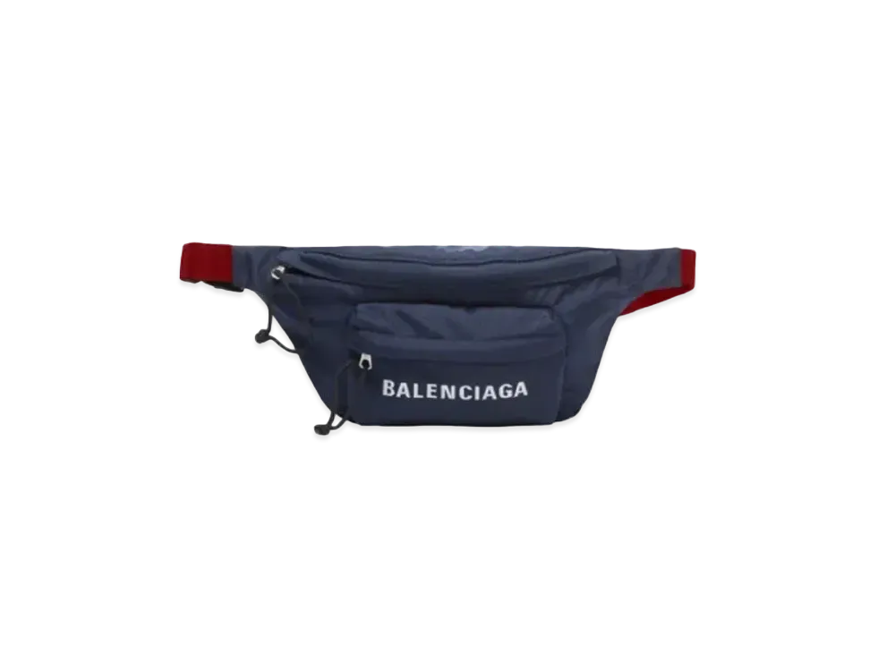 BALENCIAGA Wheel Waist Bag "Navy Blue/Red"